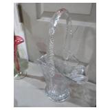 VINTAGE AMERICAN BRILLIANT ETCHED BRIDES BASKET