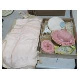 ANTIQUE PIN CUSION AND OLD LACE SLIPS