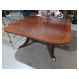 CHERRY INLAID CENTER TBL W/ BRASS FEET