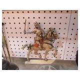 METAL SOLDIER ON HORSE DECO
