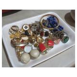 COLL. VTG ESTATE JEWELRY, EARRINGS,RINGS & MISC