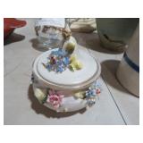 VTG ARNART HANDPAINTED FLORAL TRINKET DISH