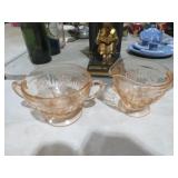 PINK DEPRESSION SUGAR/CREAMER SET