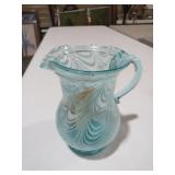 LIBERTY VILLAGE GLASS SWIRL PITCHER