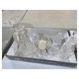 COLL. VTG GLASS CRUETS . BOTTLES & MISC