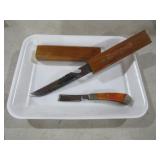 VTG FLOATING FISHING&BONE WHT TAIL POCKET KNIVES