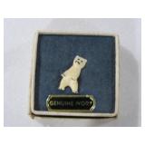 ANTIQUE GENUINE IVORY BEAR PIN