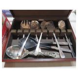 COLL OF SHEFFIELD & MISC UTENSILS W/ WOODBOX