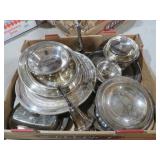 COLLECTION OF SILVERPLATE, BUTTER DISH, BELLS, MIS
