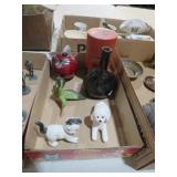 COLL. DOG, CAT ,  BIRD FIGURINES , BOTTLE & MISC