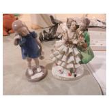 LLADRO STYLE SAD GIRL & VICTORIAN COUPLE