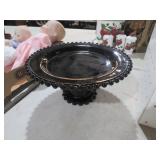 VIN IMPERIAL GLASS BLACK CANDLEWICK CAKE STAND