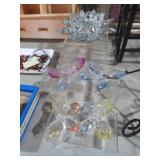 PRISIM BUTTERFLYS AND CANDLE HOLDER W/DISPLAY