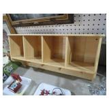 NEAT MAPLE WALL HANGING SHELF WITH PEGS