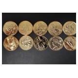(10) 24K GOLD PLATED US STATE QUARTERS