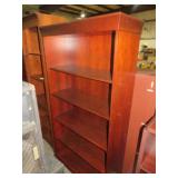 CHERRY FINISH ADJ. SHELF BOOKCASE