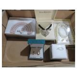 GRAY LIFT-TOP BOX WITH FASHION BRACELETS, EARRINGS