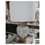 METAL BASE ART GLASS BUBBLE TABLE LAMP W/SHADE