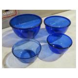 ANCHOR HOCKING COBALT BLUE NESTING MIXING BOWLS