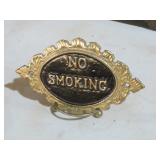 BRASS NO SMOKING SIGN ON STAND