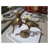 PAIR OF BRASS BIRDS