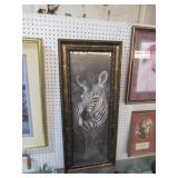 ORNATE ZEBRA PRINT ART SIGNED