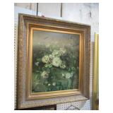 BEAUTIFUL GOLD ORNATE FRAMED STILL LIFE ART.SIGNED