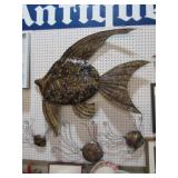 4 PC METAL FISH WALL DECOR