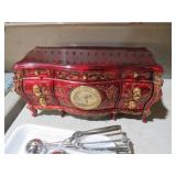 UNIQUE JEWELRY BOX WITH CLOCK IN CENTER