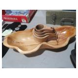 WOOD BOWL AND WOOD MEASURING CUPS