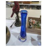 COBALT BLUE ART GLASS BUD VASE