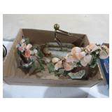 CHERRY BLOSSOM POTTED TREES& MARBLE/METAL FIGURE