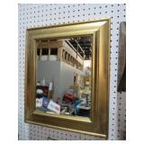 GOLD ORNATE BEVELED WALL MIRROR