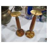 PAIR VTG MARBLE CANDLEHOLDERS