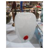 HANDBLOWN WHITE SPECKLED ART  GLASS  VASE