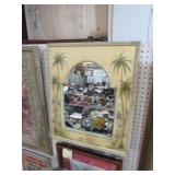 HAND PAINTED BEVELED WALL MIRROR