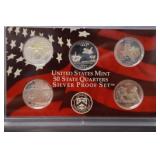 2004 S US MINT SILVER PROOF STATE QUARTER SET 90%