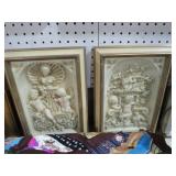 PAIR OF FRAMED CHERUB 3D ARTWORK
