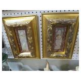 2 GOLD ORNATE FRAMED VICTORIAN LADY PRINTS