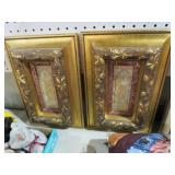 PAIR OF GOLD ORNATE FRAMED VIC. LADY PRINTS