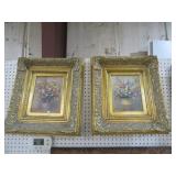 PAIR OF GOLD ORNATE FRAMED STILL LIFE PRINTS