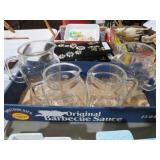 MCM FEDERAL GLASS,2 MED,2 SM,CLEAR GLASS PITCHERS
