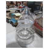 GLASS TREE SHAPED COOKIE JAR