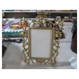 LARGE SOLID BRASS ORNATE VICTORIAN PICTURE FRAME