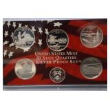 2005 S US MINT SILVER PROOF STATE QUARTER SET 90%