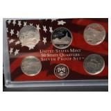2006 S US MINT SILVER PROOF STATE QUARTER SET 90%