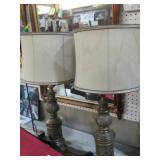 2 MC METAL BASE TABLE LAMPS W/SHADES