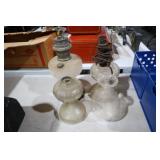 OIL LAMP BASES & 1 STACK