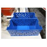 2 BLUE STORAGE TOTES