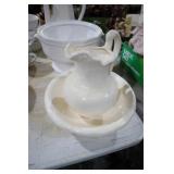 POTTERY PITCHER & BOWL